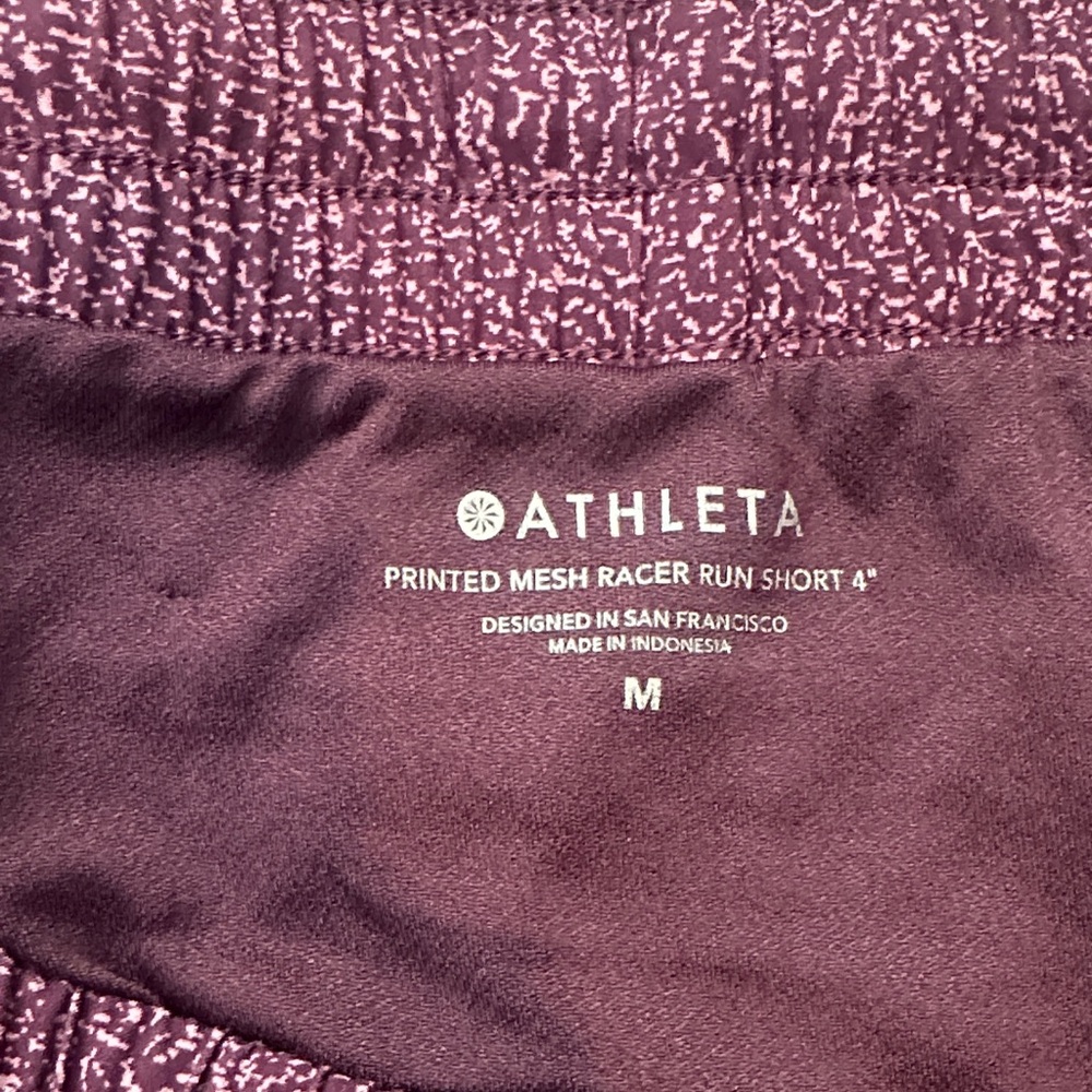 Athleta Printed Mesh Racer Run Short 4” - Picture 3 of 3